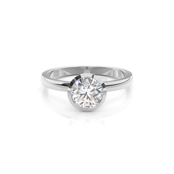 Bezel Setting Solitaire Diamond Engagement Ring