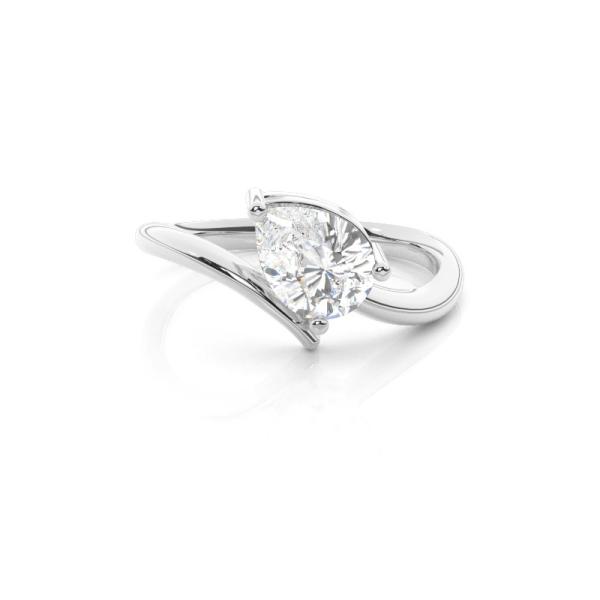 Horizontal East-West Solitaire Engagement Ring