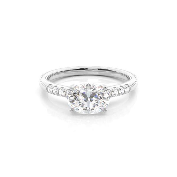 Horizontal East- West Side Stones Engagement Ring