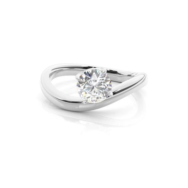 Horizontal East-West Solitaire Engagement Ring