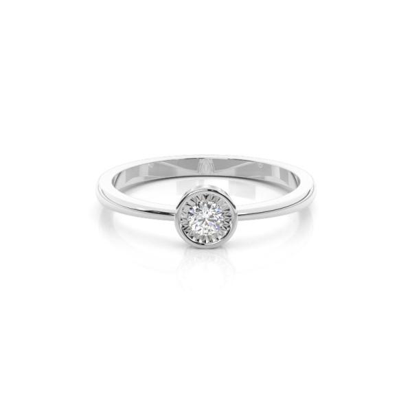 IP Plate Set Round Diamond Solitaire Engagement Ring