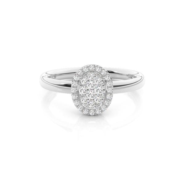 Invisible Prong Setting Round Diamond Cluster Ring