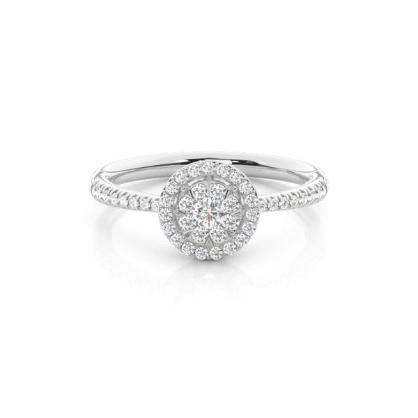 Invisible Prong Setting Round Diamond Cluster Ring