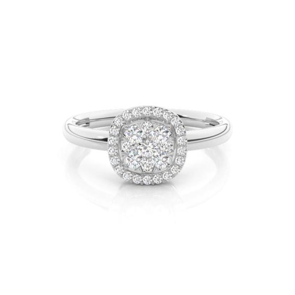 Invisible Prong Setting Round Diamond Cluster Ring