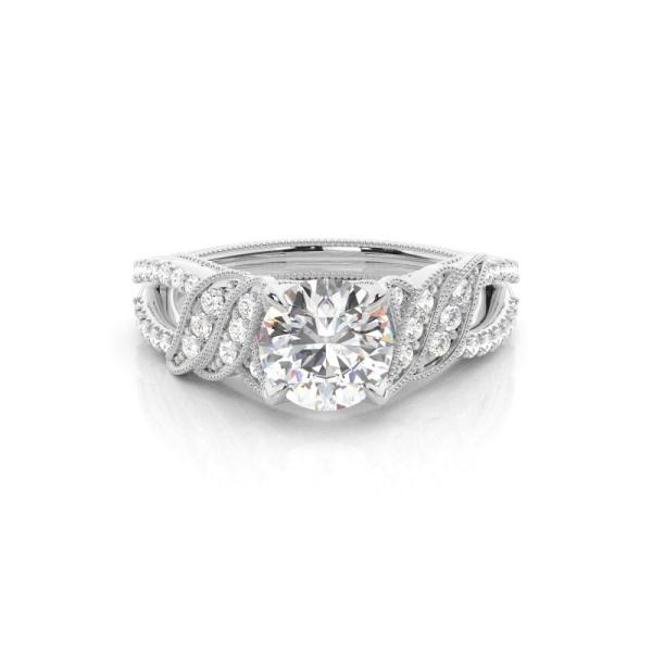 White Gold Side Stone Engagement Ring