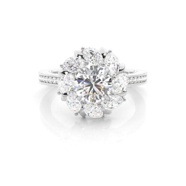 White Gold Halo Diamond Engagement Ring