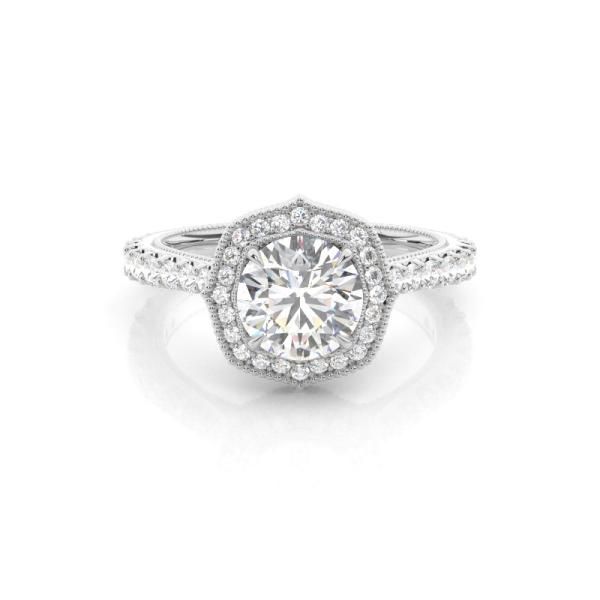 White Gold Halo Diamond Engagement Ring