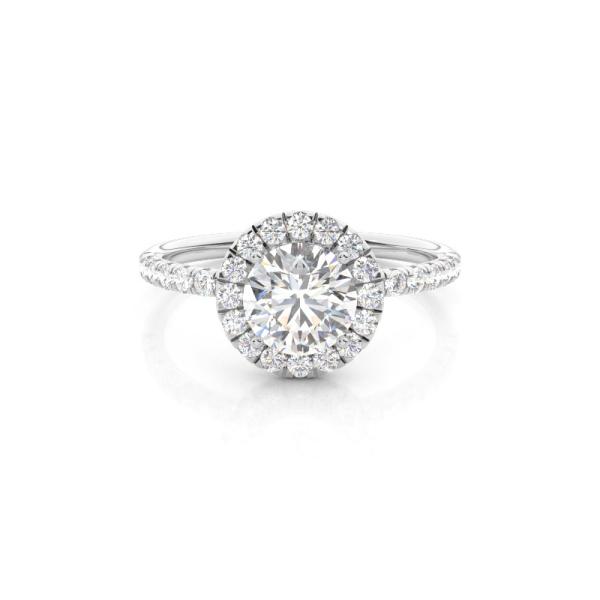 Prong Setting Diamond Halo Engagement Ring