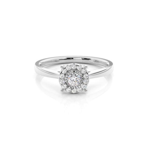 Miracle Plate Setting Diamond Halo Engagement Ring