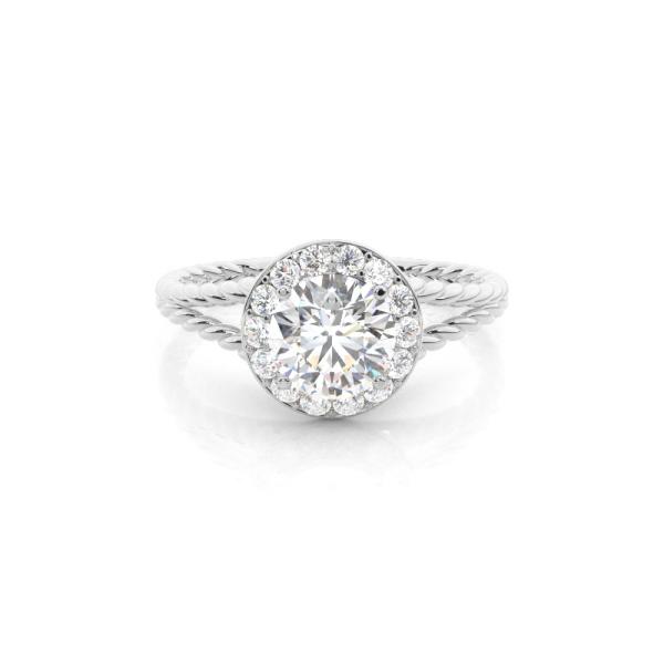 Prong Setting Diamond Halo Engagement Ring