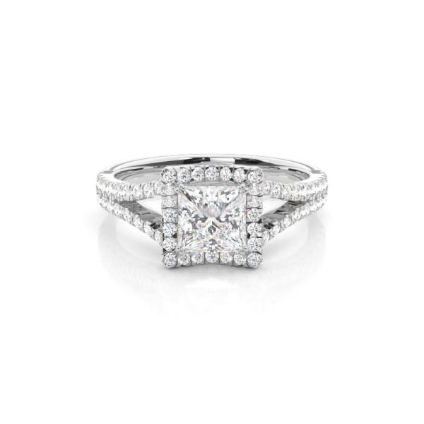 Prong Setting Diamond Halo Engagement Ring