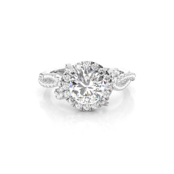 Prong Setting Diamond Halo Engagement Ring