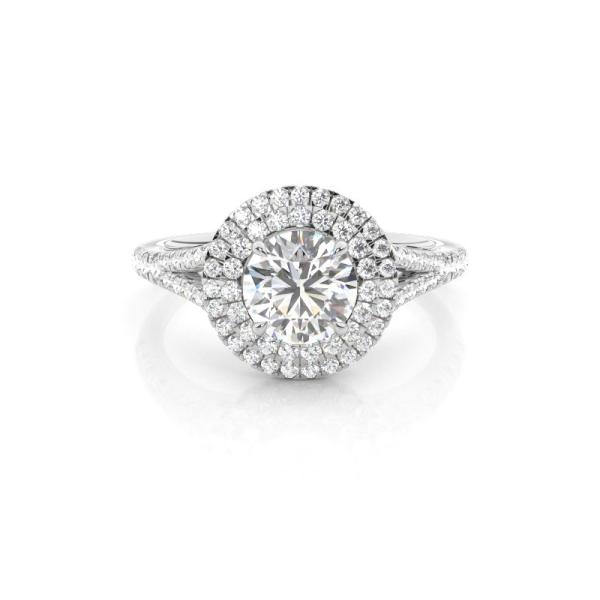 Prong Setting Diamond Halo Engagement Ring