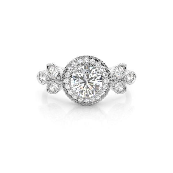 Prong Setting Diamond Halo Engagement Ring