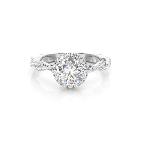 4 Prong Setting Halo Diamond Engagement Ring