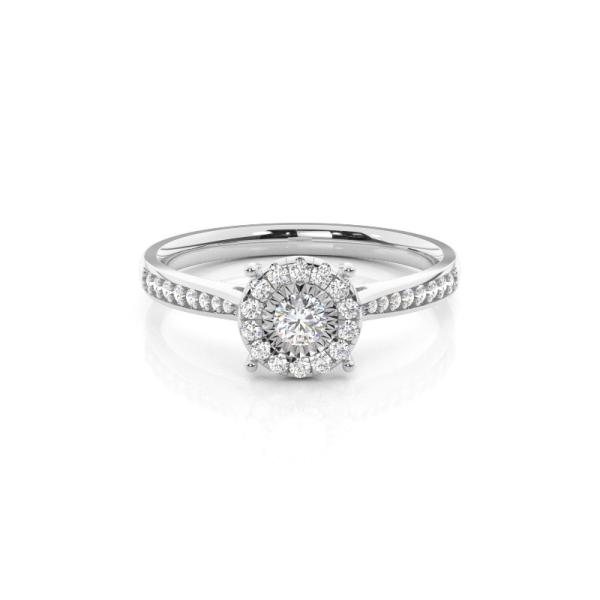 Miracle Plate Setting Diamond Halo Engagement Ring