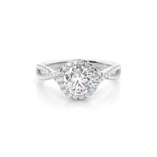 Prong Setting Diamond Halo Engagement Ring