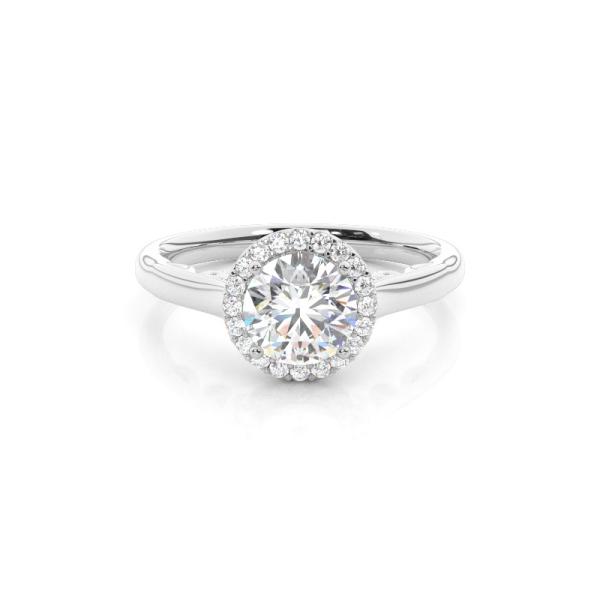 Prong Setting Side Stone Halo Engagement Ring