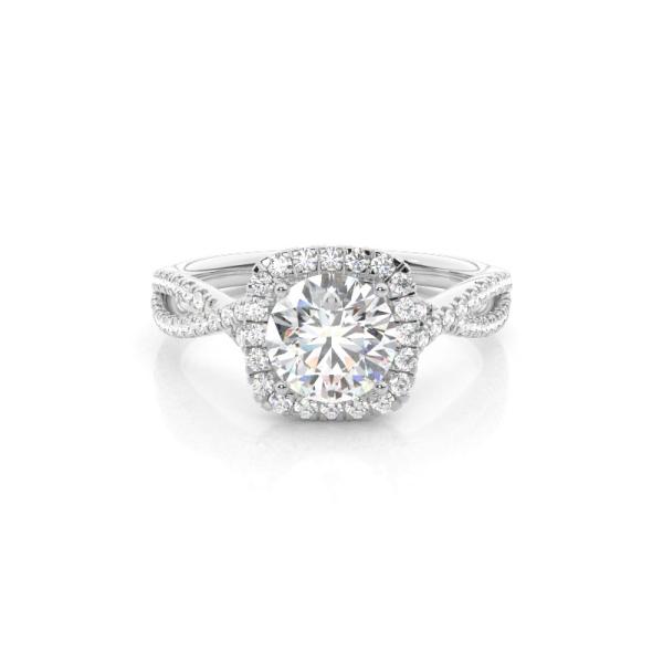 Prong Setting Diamond Halo Engagement Ring