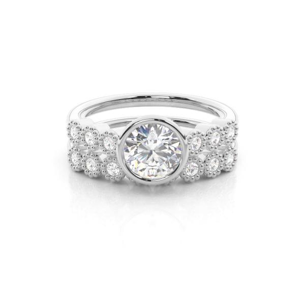 Bezel Look Vintage Diamond Bridal set