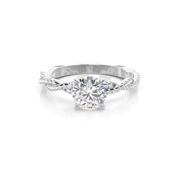 4 Prong Setting Side Stone Diamond Engagement Ring