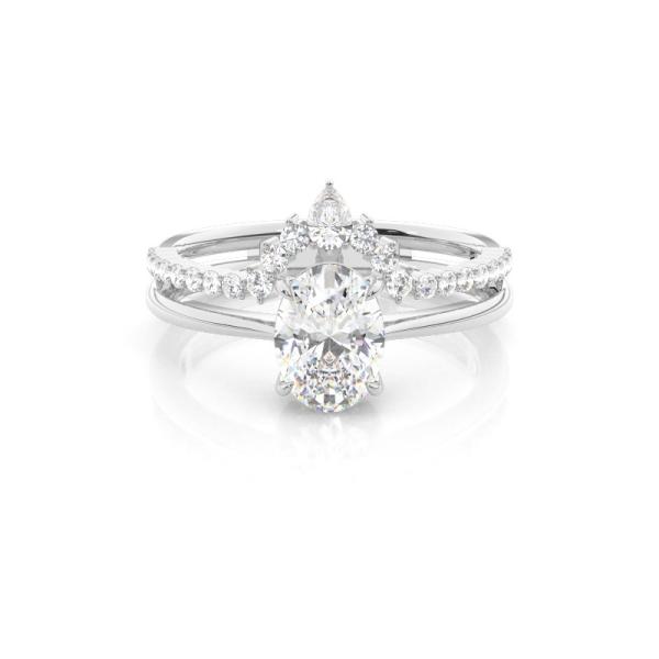 Combined Wedding Band Diamond Engagement Rings