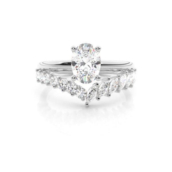 Combined Band Look Diamond Engagement Ring