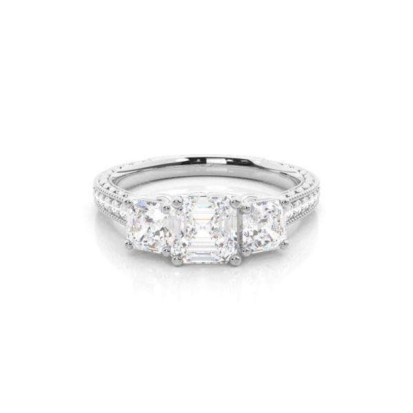 Prong Setting Trilogy Diamond Engagement Ring